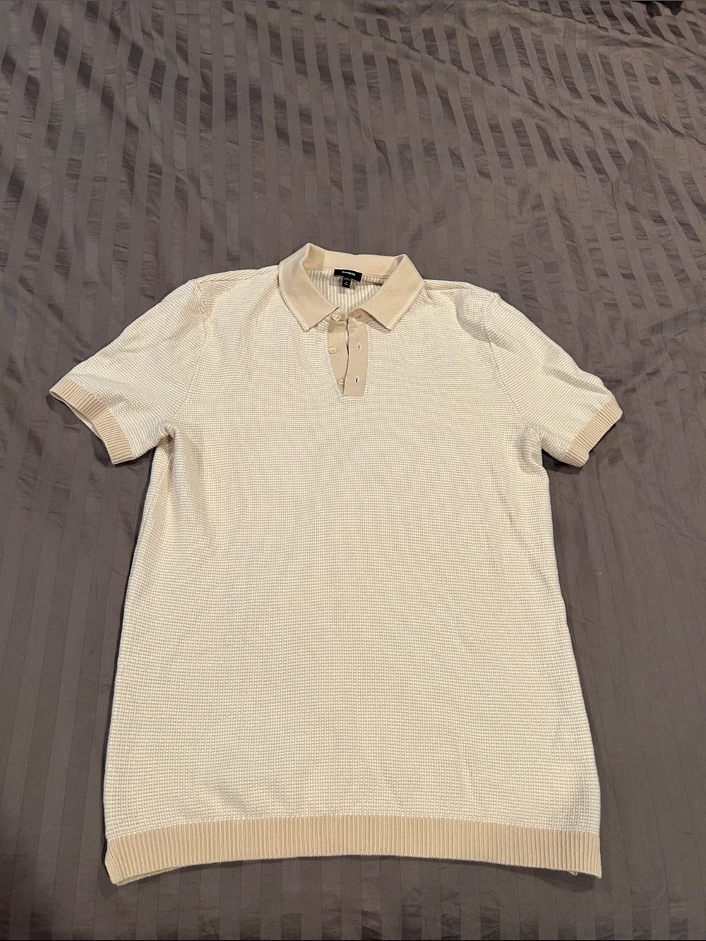 Express Cream Short-Sleeve Polo